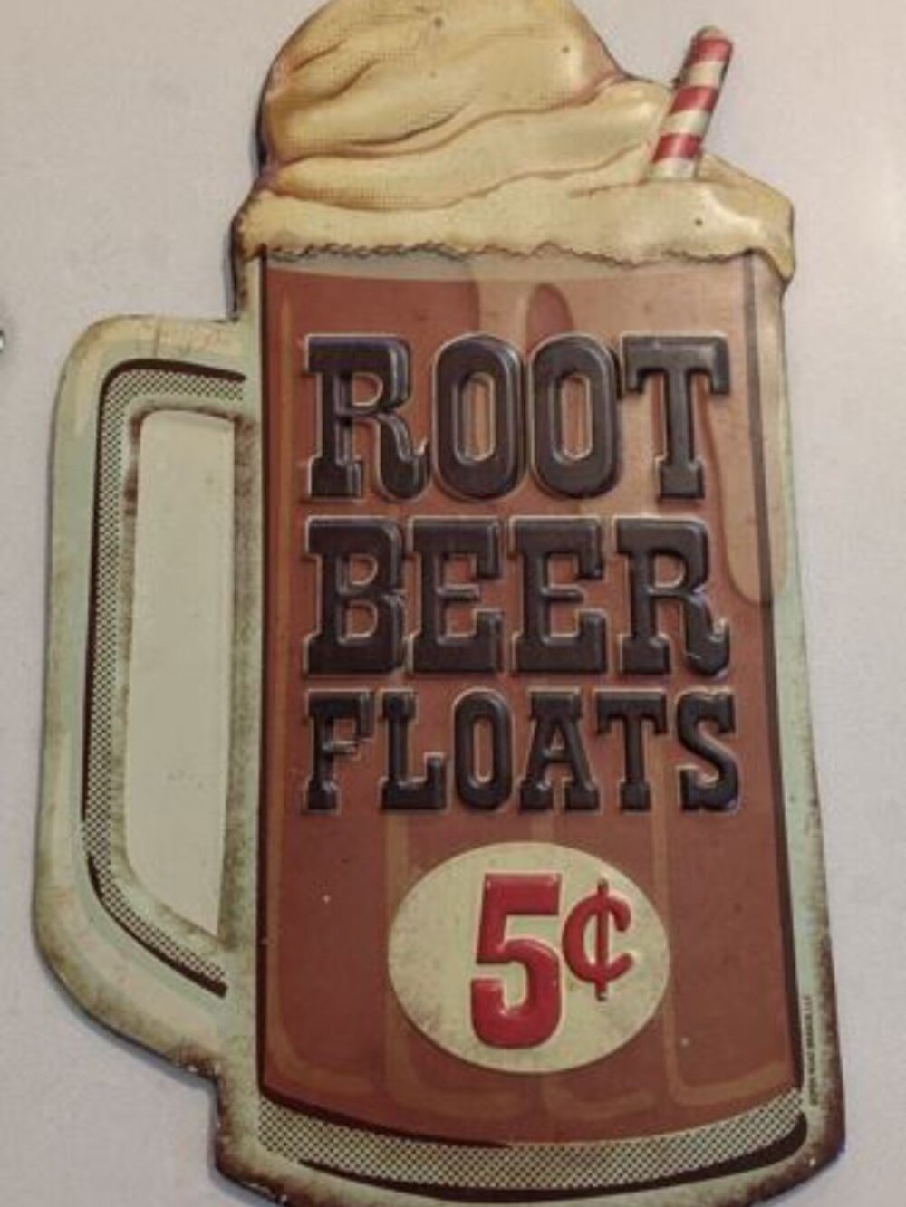 Collection of Retro Soda Fountain Metallic Signs